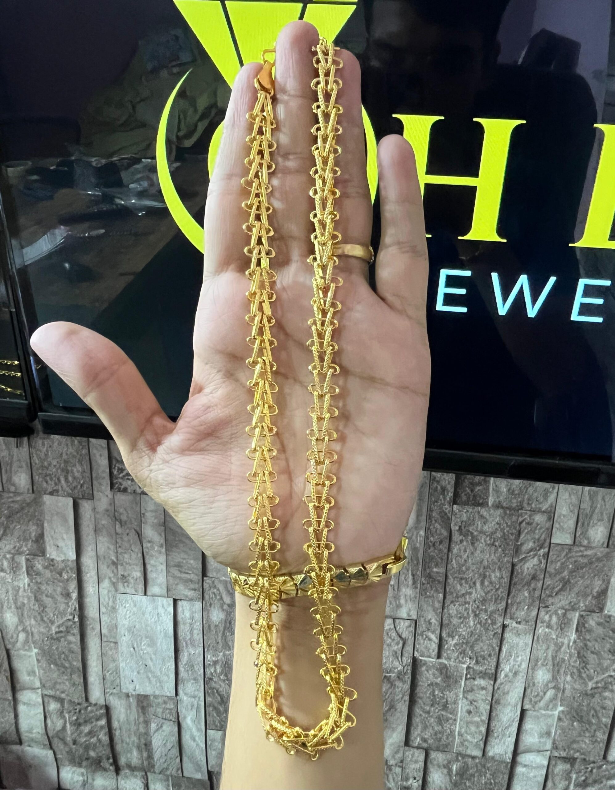1 Gm divide Shine Gold Chain | Ghena Jewellery - Image 3