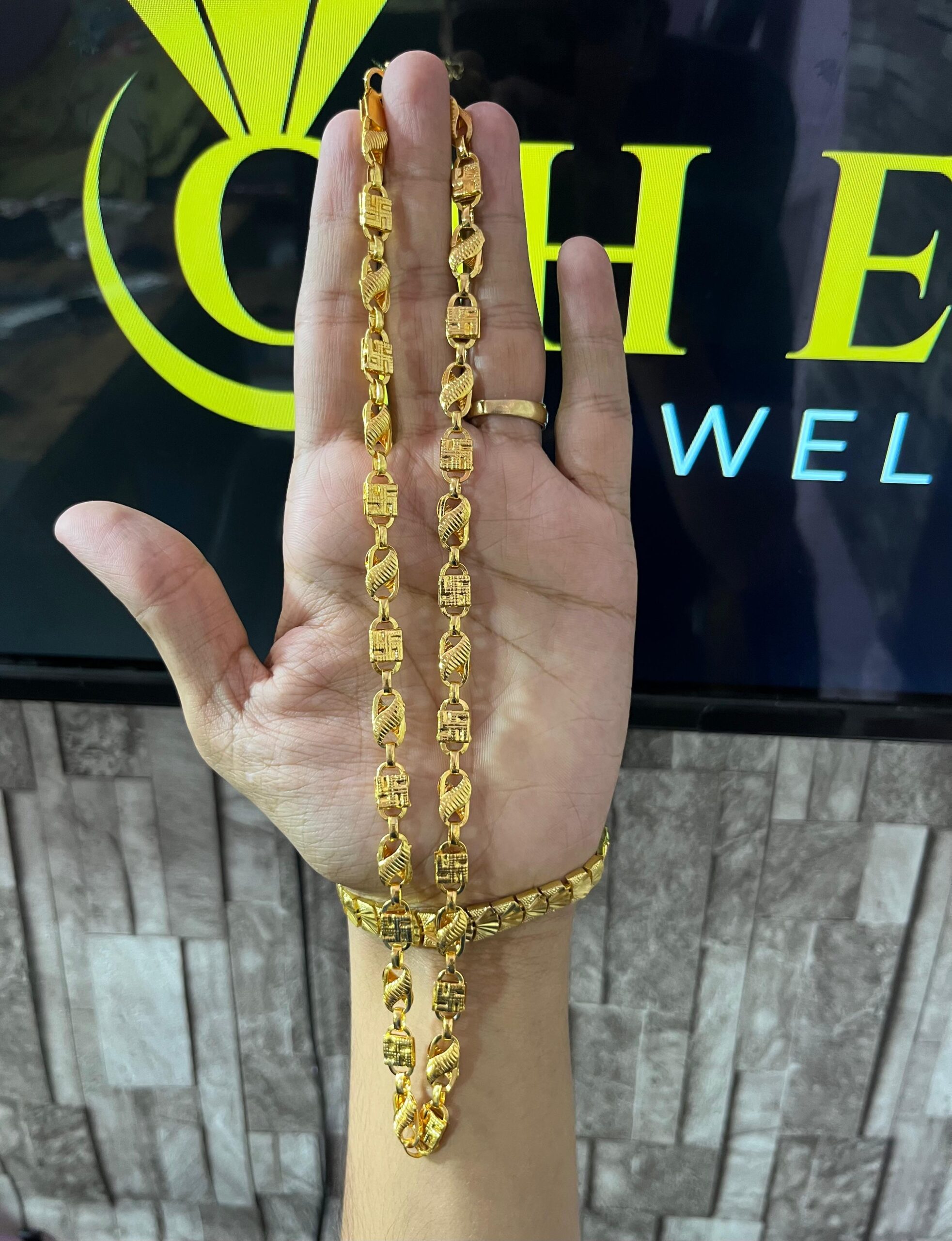 1 Gm Leaf Design Gold Chain | Ghena Jewellery - Image 2