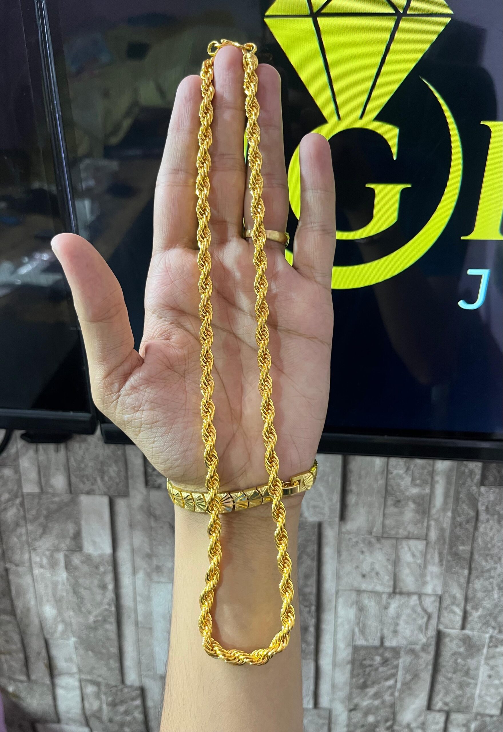 1 Gm South Design Gold Chain | Ghena Jewellery - Image 3