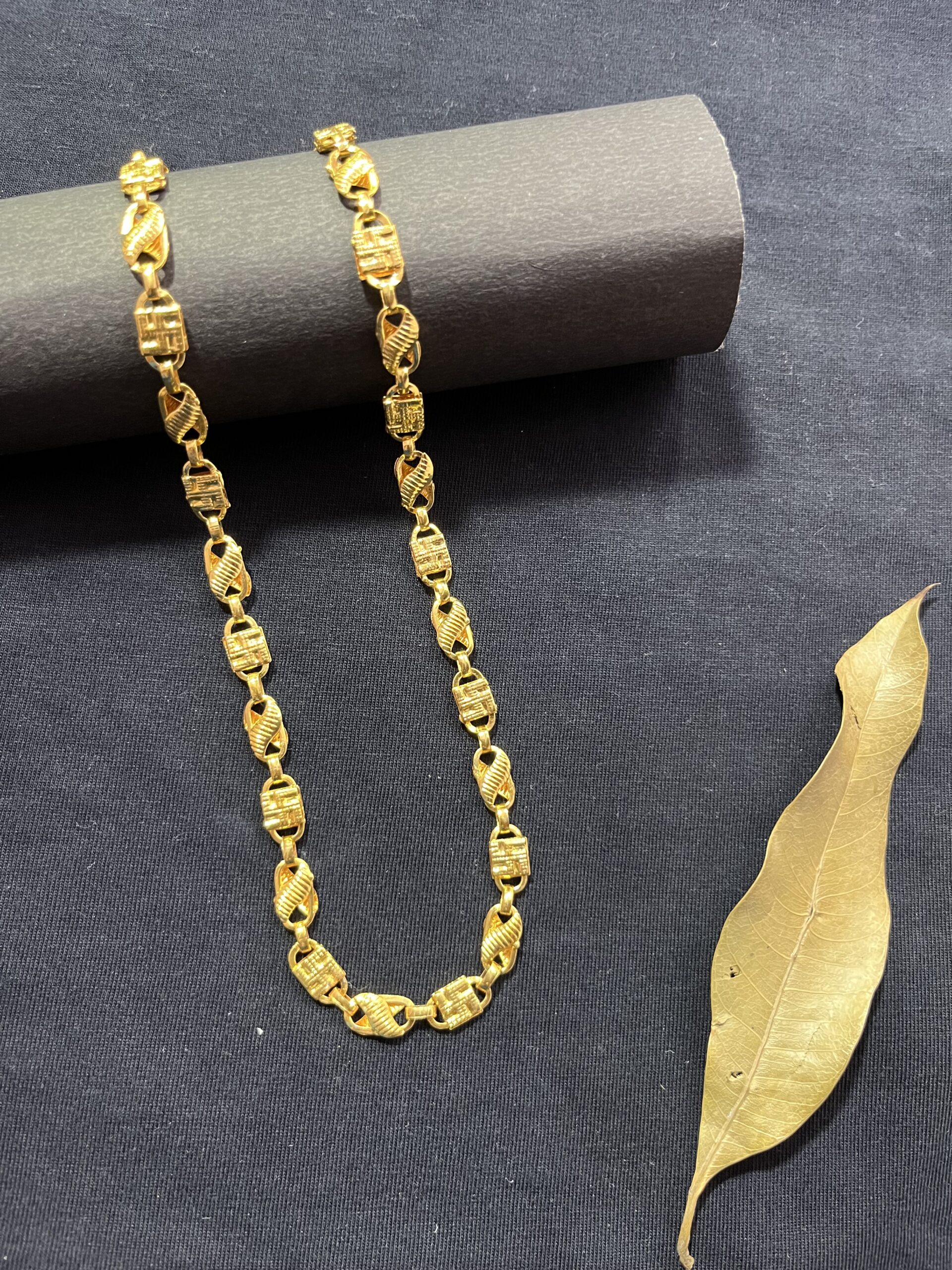 1 Gm Leaf Design Gold Chain | Ghena Jewellery - Image 3